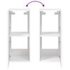 vidaXL Mobili TV a Parete con Luci LED 2pz Bianchi 30,5x35x70 cm