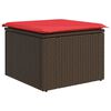 vidaXL Sgabello da giardino con cuscino marrone 55x55x37 cm in polyrattan