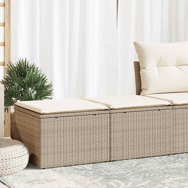 vidaXL Set Divano da Giardino 2 pz con Cuscini Beige Polyrattan Acacia