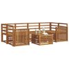 vidaXL Set divani 7 pcs Naturale Legno di Acacia Massello