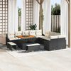 vidaXL Set Divano da Giardino con cuscino 13 pcs Nero polyrattan