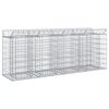 vidaXL Letto rialzato in gabbione 2 pz 200 x 50 x 80 cm Argento
