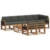 vidaXL Set di divani da esterno con cuscino 9 pcs Naturale e Antracite