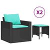 vidaXL Set Divani da Giardino 4 pz con Cuscini Nero in Polyrattan