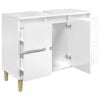 vidaXL Mobile Lavabo Bianco Lucido 80x33x60 cm in Legno Multistrato