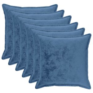 vidaXL Federa 6 pcs HOUTEN Azzurro 70 x 70 cm Flanella