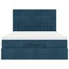 vidaXL Struttura Letto Pouf con Materassi Blu 140x200cm in Velluto