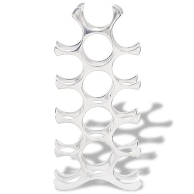 vidaXL Portabottiglie da Tavola in Alluminio per 15 Bottiglie Argento
