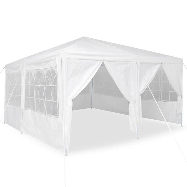 vidaXL Tenda Party Bianco 400 x 400 x 266 cm Polietilene