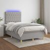 vidaXL Letto a Molle Materasso e LED Grigio Chiaro 120x190 cm Tessuto