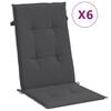 vidaXL Cuscini Sedia Schiena Alta 6 Antracite M&eacute;lange 120x50x4 Tessuto