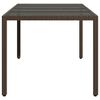 vidaXL Tavolo Giardino Piano in Vetro Marrone 190x90x75 cm Polyrattan