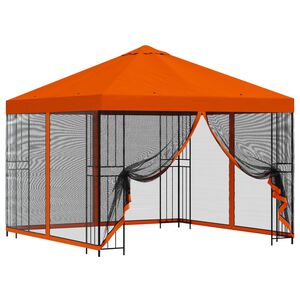 vidaXL Gazebo da giardino con pareti laterali 3 x 3 m Arancione