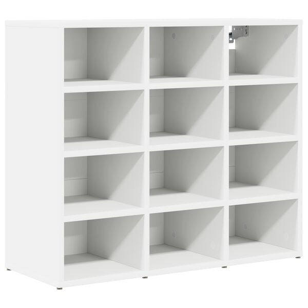 vidaXL Mobile per scarpe Bianco 77,5 x 30 x 67 cm Legno multistrato