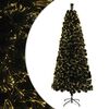 vidaXL Albero di Natale in fibra ottica 180 cm 24 LED Bianco caldo PVC