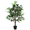 vidaXL Pianta Ficus Artificiale Verde 90 x 16 x 110 cm Tessuto e Legno