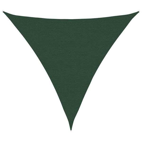 vidaXL Vela Parasole 160 g/m&sup2; Triangolare Verde Scuro 6x6x6 m in HDPE