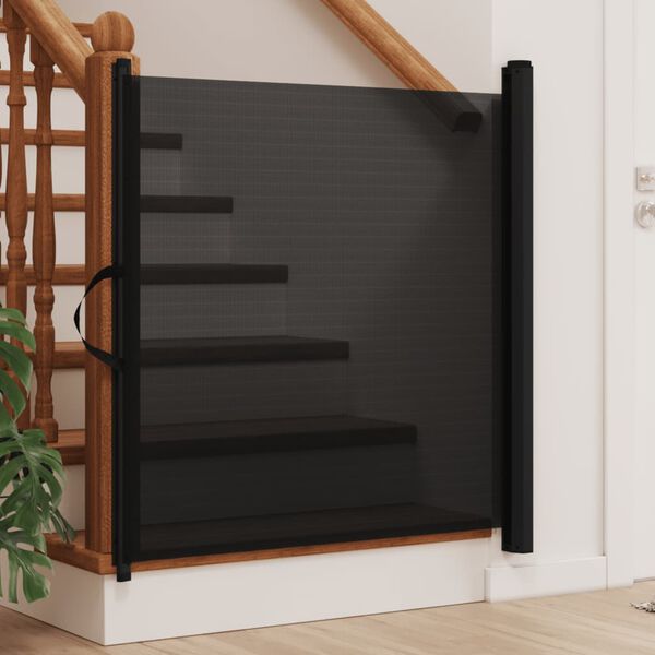 vidaXL Cancelletto Retrattile per Animali Domestici Nero 102,5x125 cm