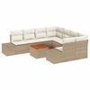 vidaXL Set Divano da Giardino 9 pz Beige e Crema polyrattan