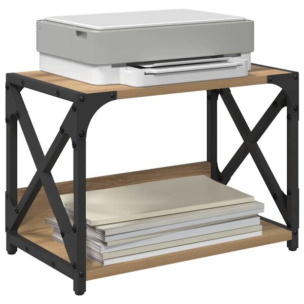 vidaXL Supporto per Stampante Rovere artigianale 44 x 26 x 31.5 cm