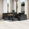 vidaXL Set Divano da Giardino 13 pcs Nero polyrattan