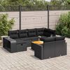 vidaXL Set Divani da Giardino 11 pz con Cuscini in Polyrattan Nero