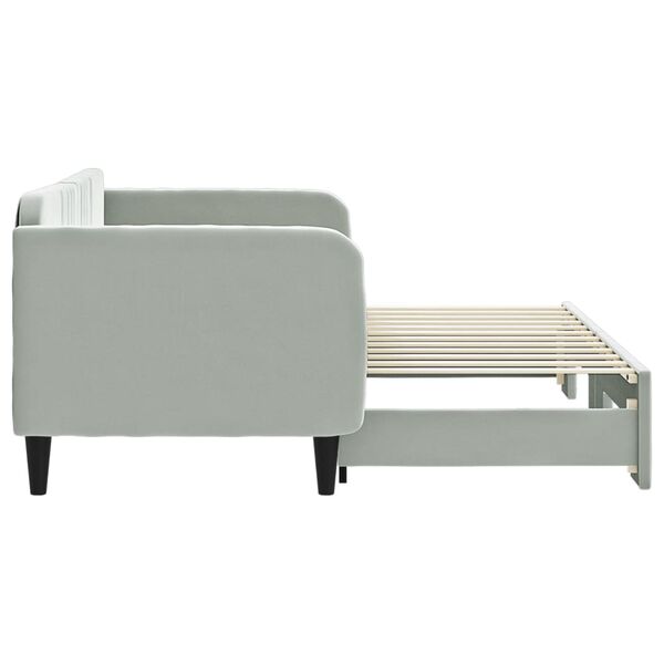 vidaXL Divano Letto con Letto Estraibile Grigio Chiaro 80x200 Velluto