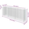 vidaXL Gabbione Letto Rialzato in Acciaio Zincato 270x50x100 cm