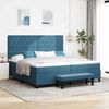 vidaXL Letto a molle con materasso Blu scuro 200 x 200 cm Velluto