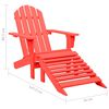vidaXL Sedia Giardino Adirondack con Ottomana Massello di Abete Rossa