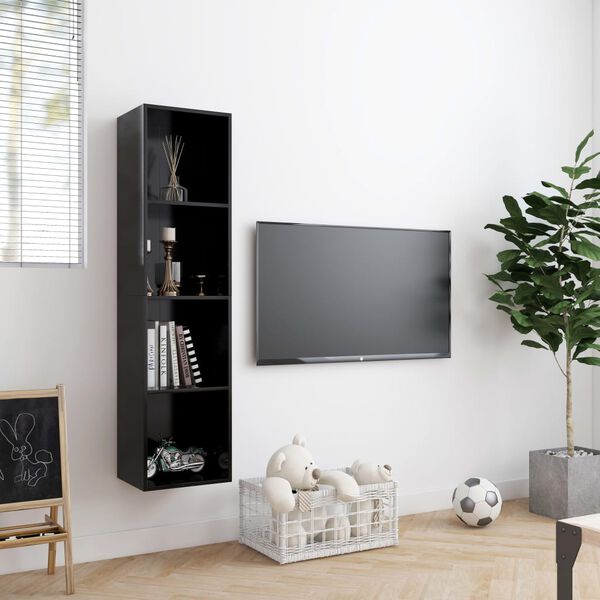 vidaXL Libreria/Mobile TV Nero 143x30x36 cm