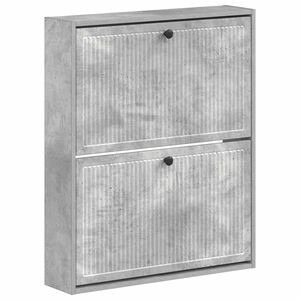 vidaXL Mobiletto per Scarpe da Muro EDE 71 x 17 x 86 cm Grigio Cemento