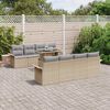 vidaXL Set Divano da Giardino con cuscino 9 pcs Beige Poly Rattan