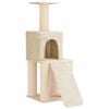 vidaXL Albero per gatti con pali per graffiare in sisal Crema 146 cm