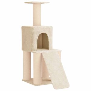 vidaXL Albero per gatti con pali per graffiare in sisal Crema 146 cm