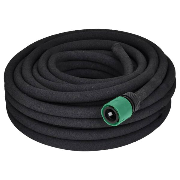vidaXL Tubo di Irrigazione da Giardino Nero 0,6" 50 m in Gomma