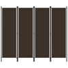 vidaXL Paravento a 4 Pannelli Marrone 200x180 cm