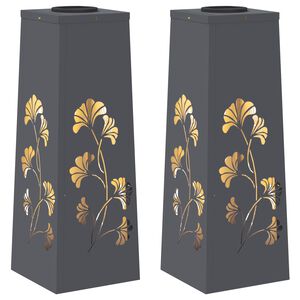 vidaXL Faro LED solare per sentieri 2 pz Bianco caldo 18 x 18 x 50 cm