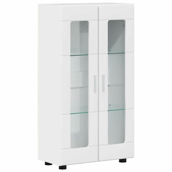 vidaXL Credenza con porta FLORIN Bianco Lucido 55,5 x 29 x 103 cm