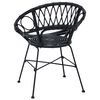 vidaXL Sedia da pranzo 2 pcs Nero 49 x 51 x 81 cm Rattan e Ferro