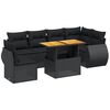 vidaXL Set Divani da Giardino con Cuscini 7pz Nero Polyrattan