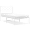 vidaXL Giroletto con Testiera Metallo Bianco 100x200 cm