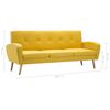 vidaXL Divano a 3 Posti in Tessuto Giallo
