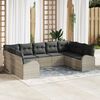 vidaXL Set Divano da Giardino 9 pcs Grigio chiaro Poly Rattan