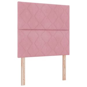 vidaXL Letto a Sorgente LED con materasso Rosa 90 x 200 cm Tessuto
