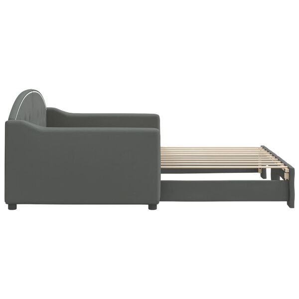 vidaXL Divano Letto con Letto Estraibile Grigio Scuro 90x190cm Tessuto