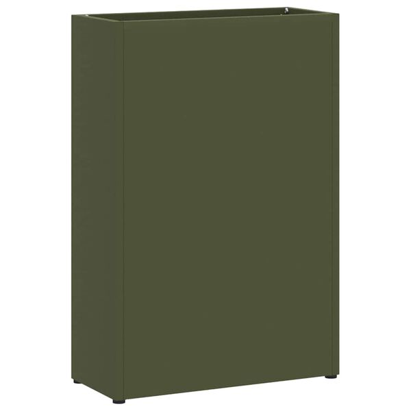vidaXL Supporto per Ombrellone Oliver verde 28 x 12 x 41 cm Acciaio