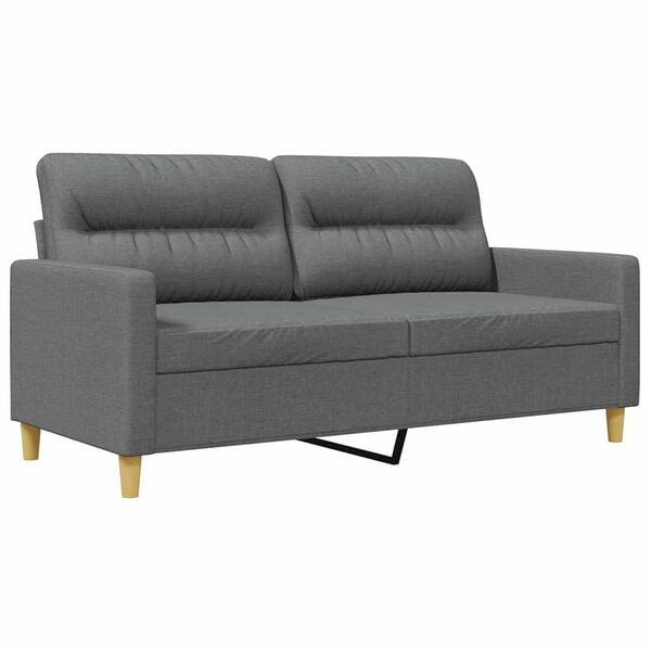 vidaXL Divano a 2 Posti Grigio Scuro 140 cm in Tessuto