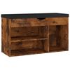 vidaXL Panca Porta Scarpe Cuscino Rovere Fumo 80x30x47cm Multistrato