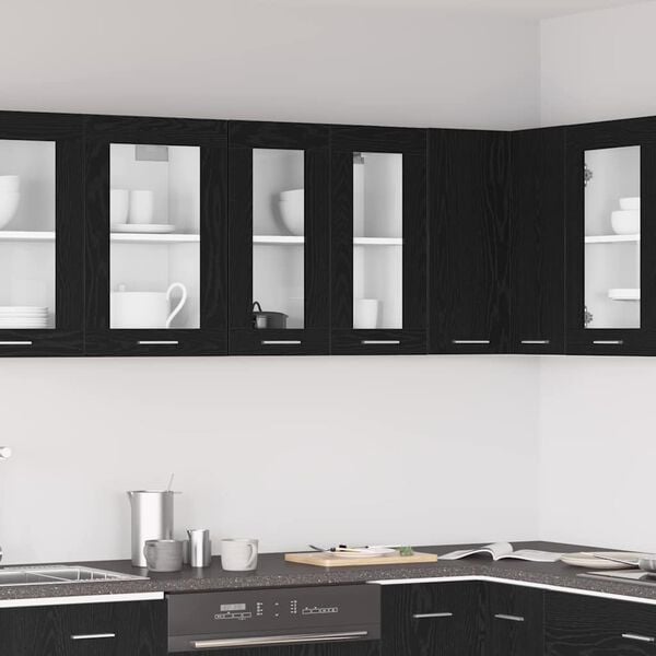 vidaXL Armadio pensile Rovere Nero 60 x 31 x 60 cm Legno multistrato